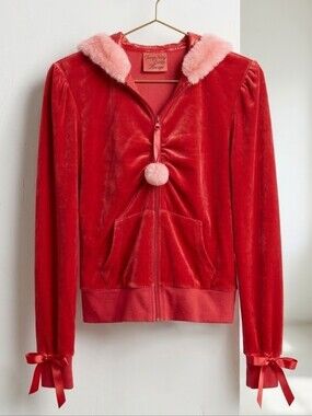 Nwt Victoria's Secret Sexy Little Things Vtg Y2k Pink Velour Santa Baby Jacket